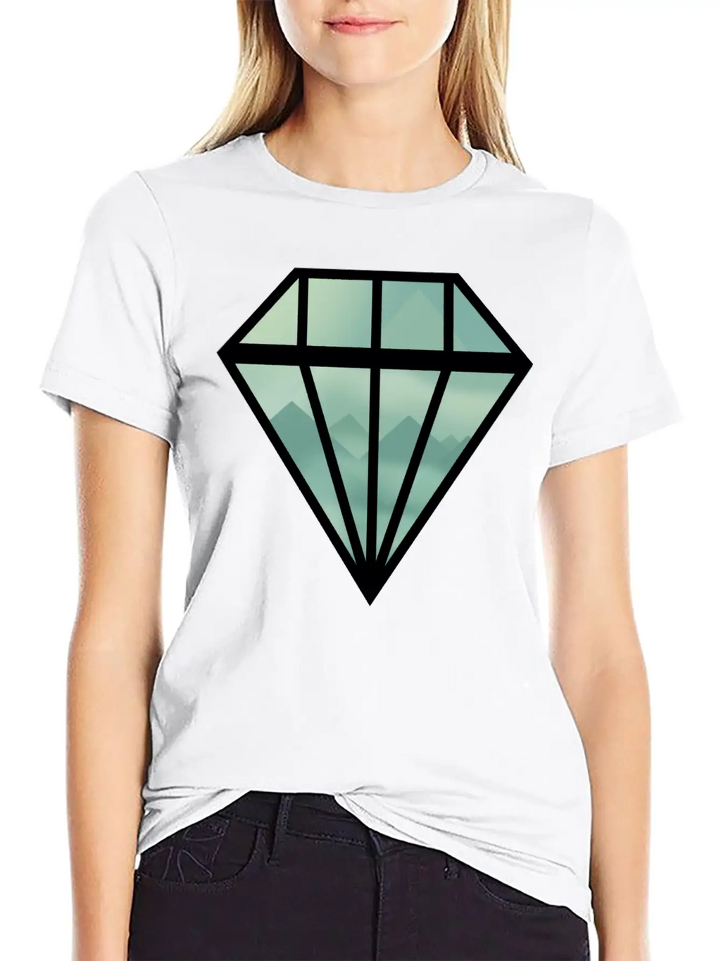 Black Indie Diamond Unisex Casual T-Shirt – Clean Design For Daily Comfort