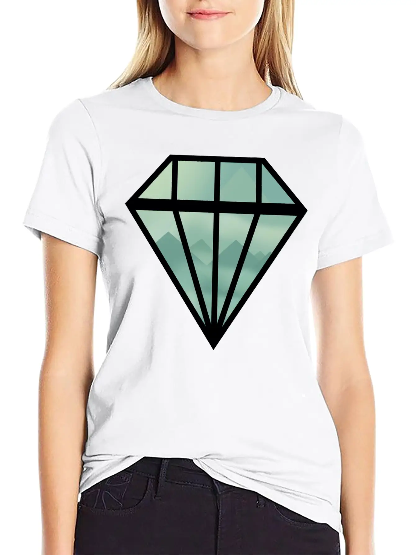 Black Indie Diamond Unisex Casual T-Shirt – Clean Design For Daily Comfort