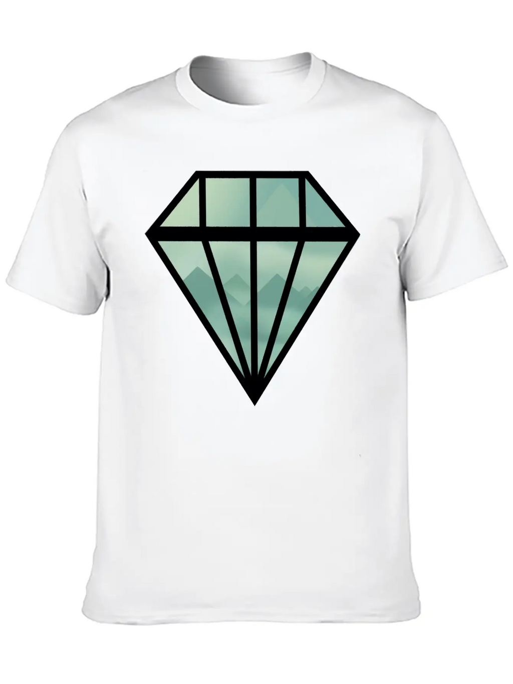 Black Indie Diamond Unisex Casual T-Shirt – Clean Design For Daily Comfort