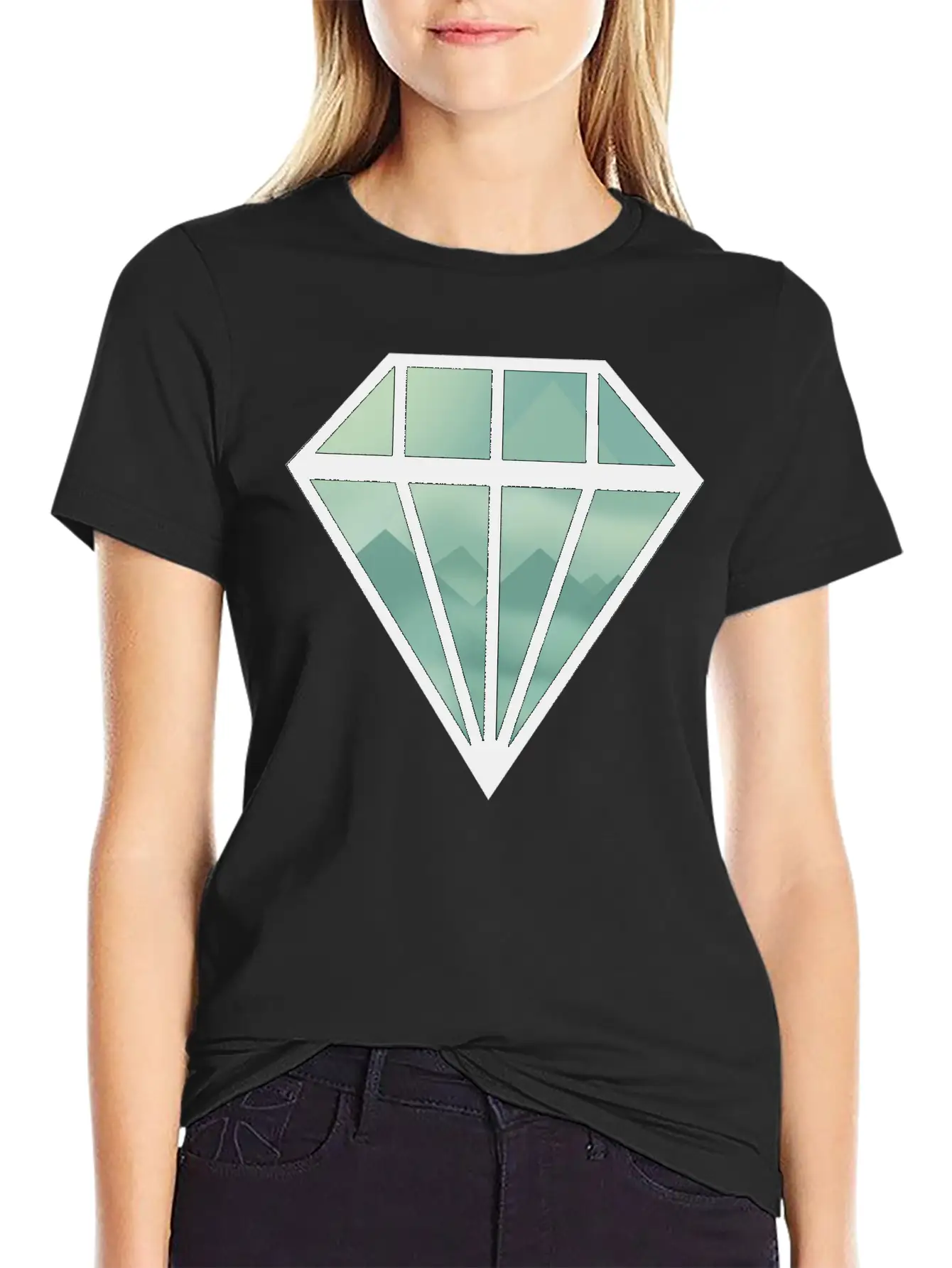 Black Indie Diamond Unisex Casual T-Shirt – Clean Design For Daily Comfort