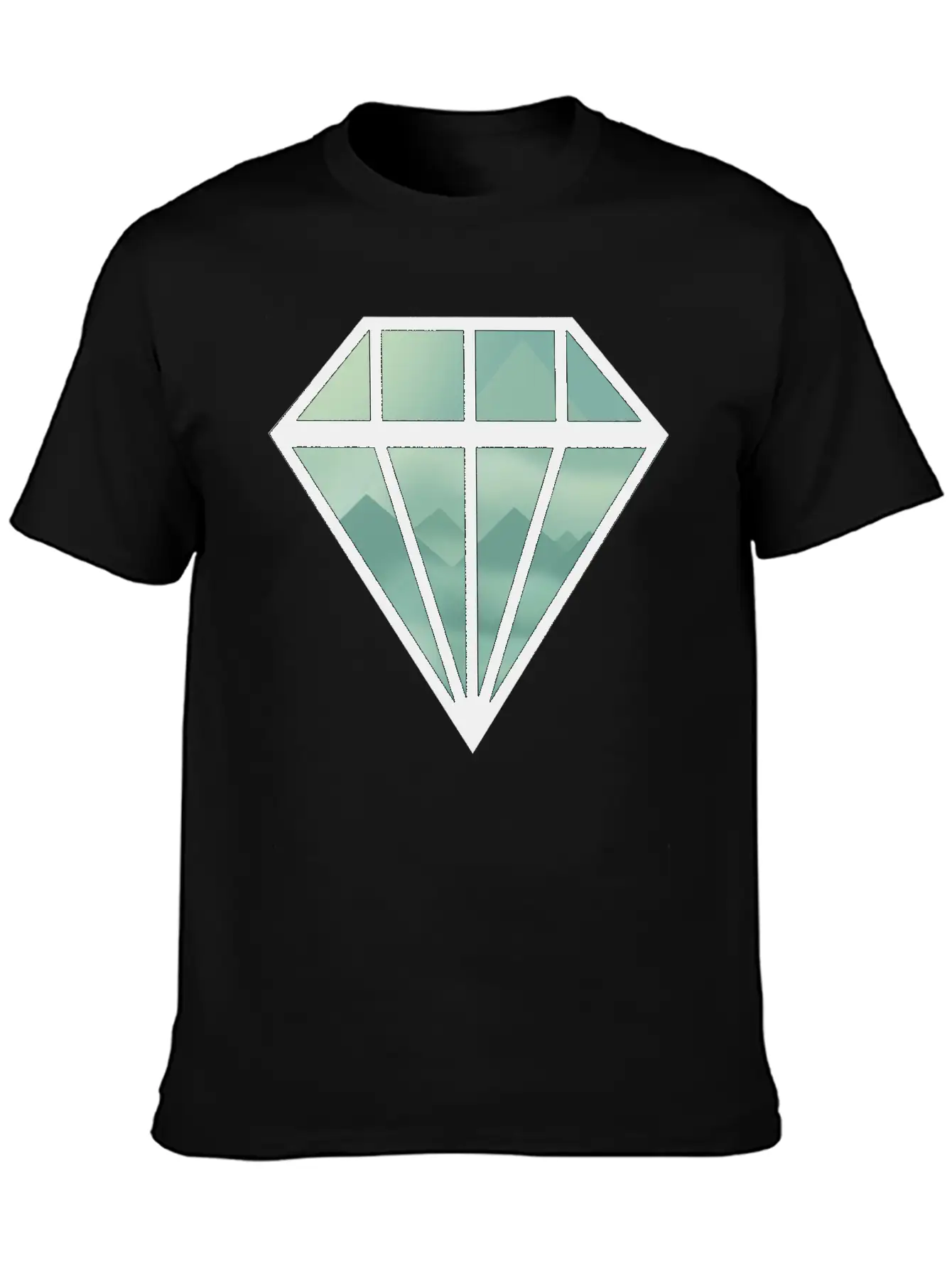 Black Indie Diamond Unisex Casual T-Shirt – Clean Design For Daily Comfort