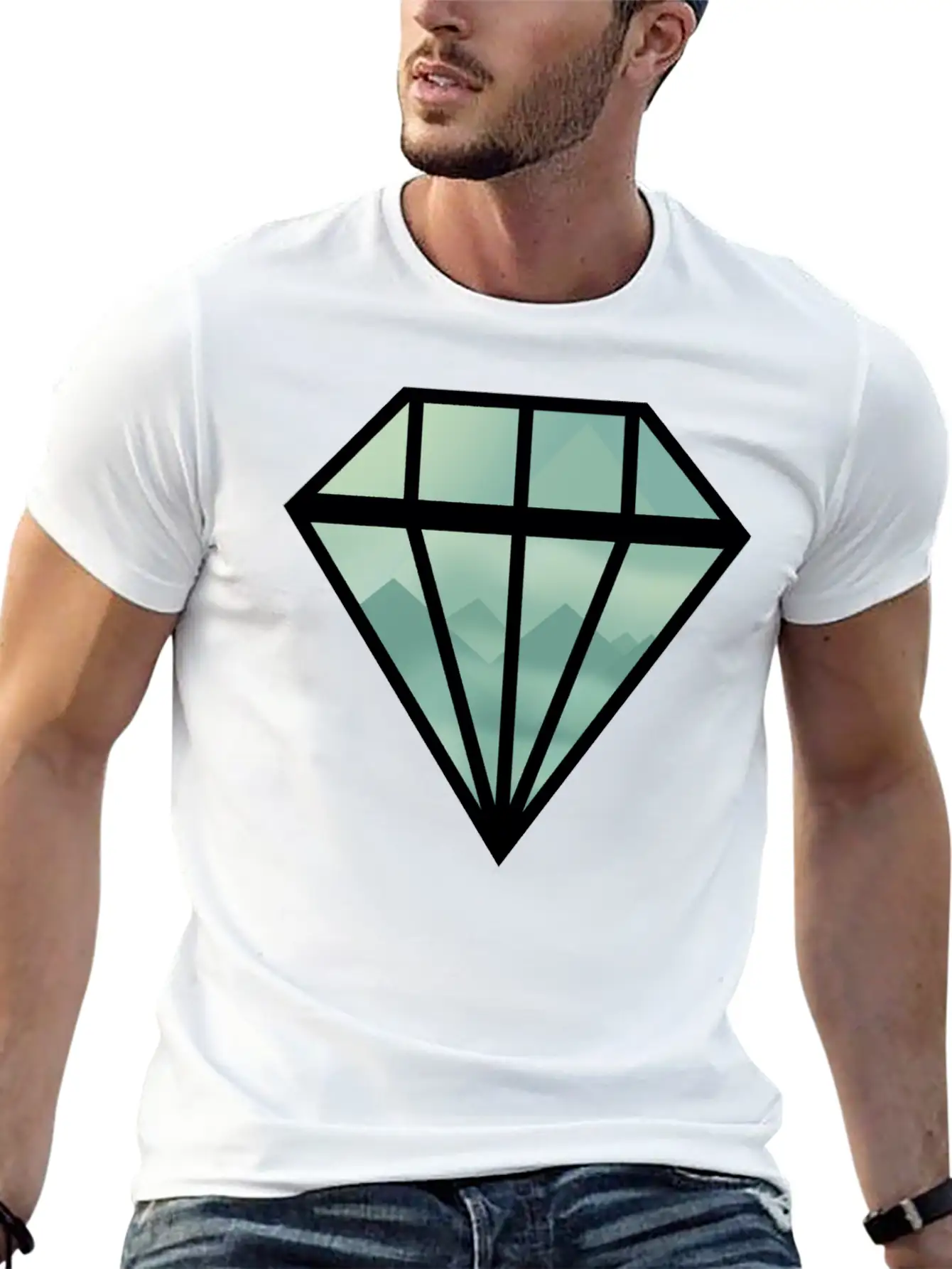 Black Indie Diamond Unisex Casual T-Shirt – Clean Design For Daily Comfort