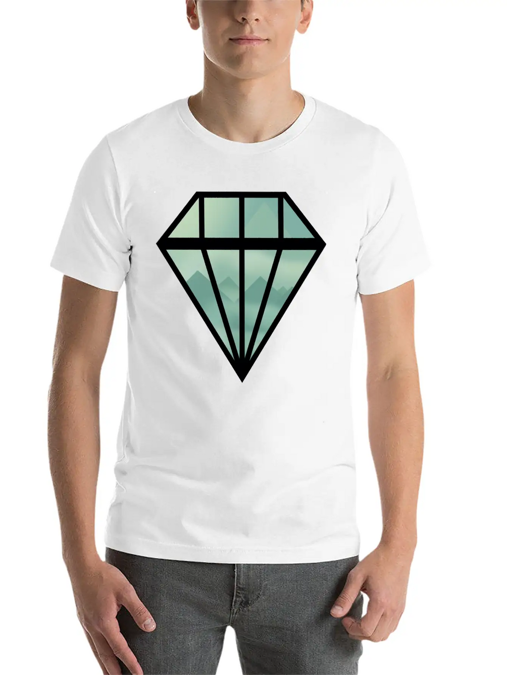 Black Indie Diamond Unisex Casual T-Shirt – Clean Design For Daily Comfort