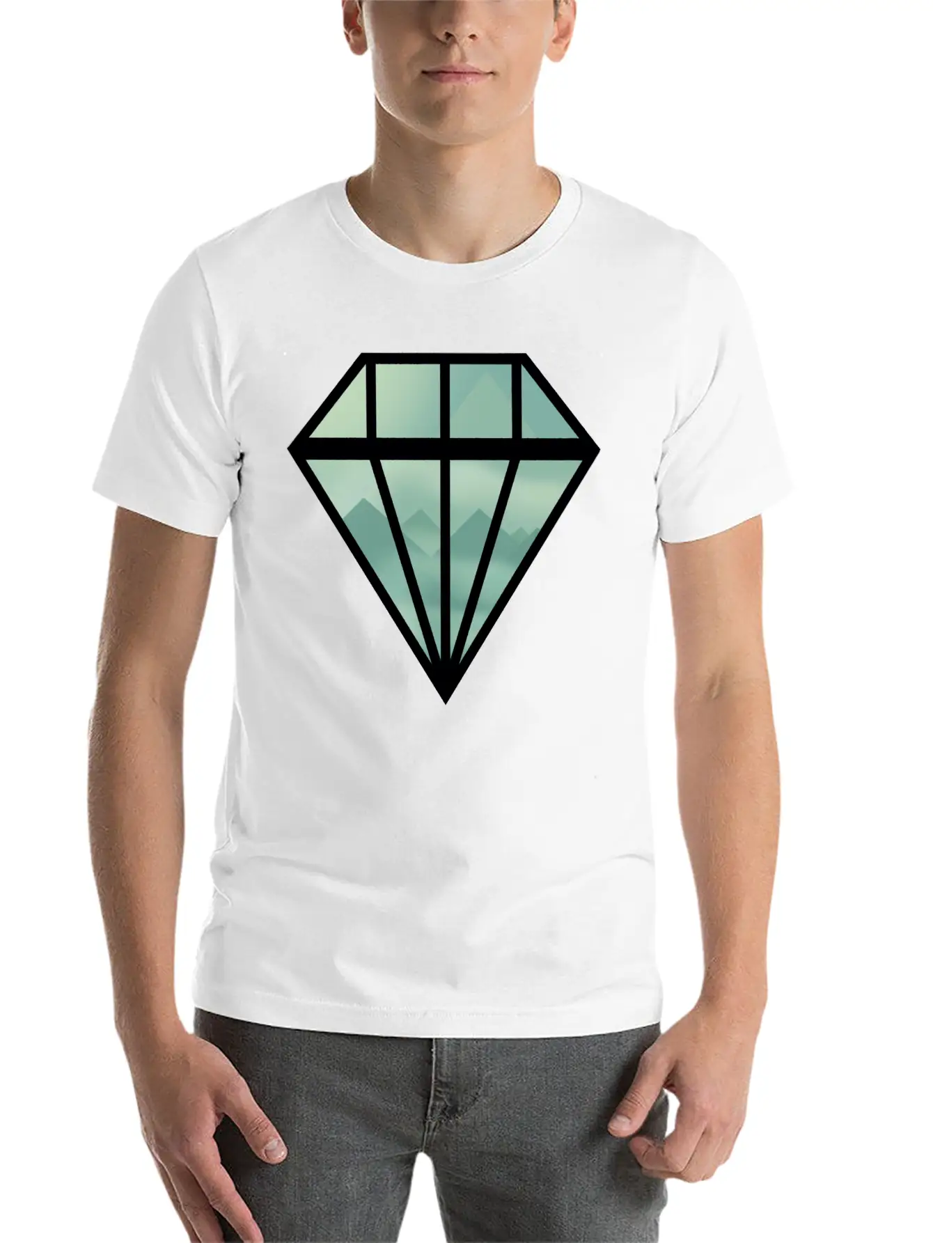 Black Indie Diamond Unisex Casual T-Shirt – Clean Design For Daily Comfort