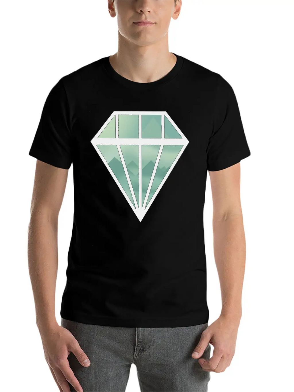 Black Indie Diamond Unisex Casual T-Shirt – Clean Design For Daily Comfort