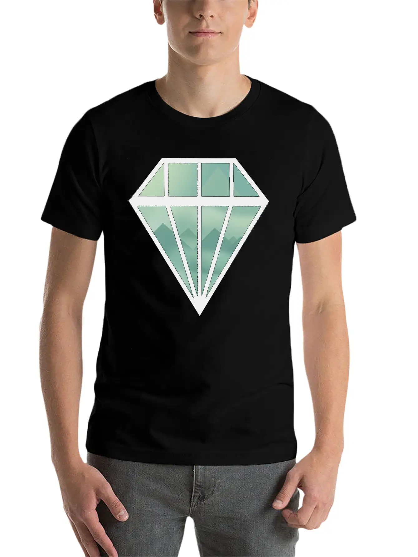 Black Indie Diamond Unisex Casual T-Shirt – Clean Design For Daily Comfort