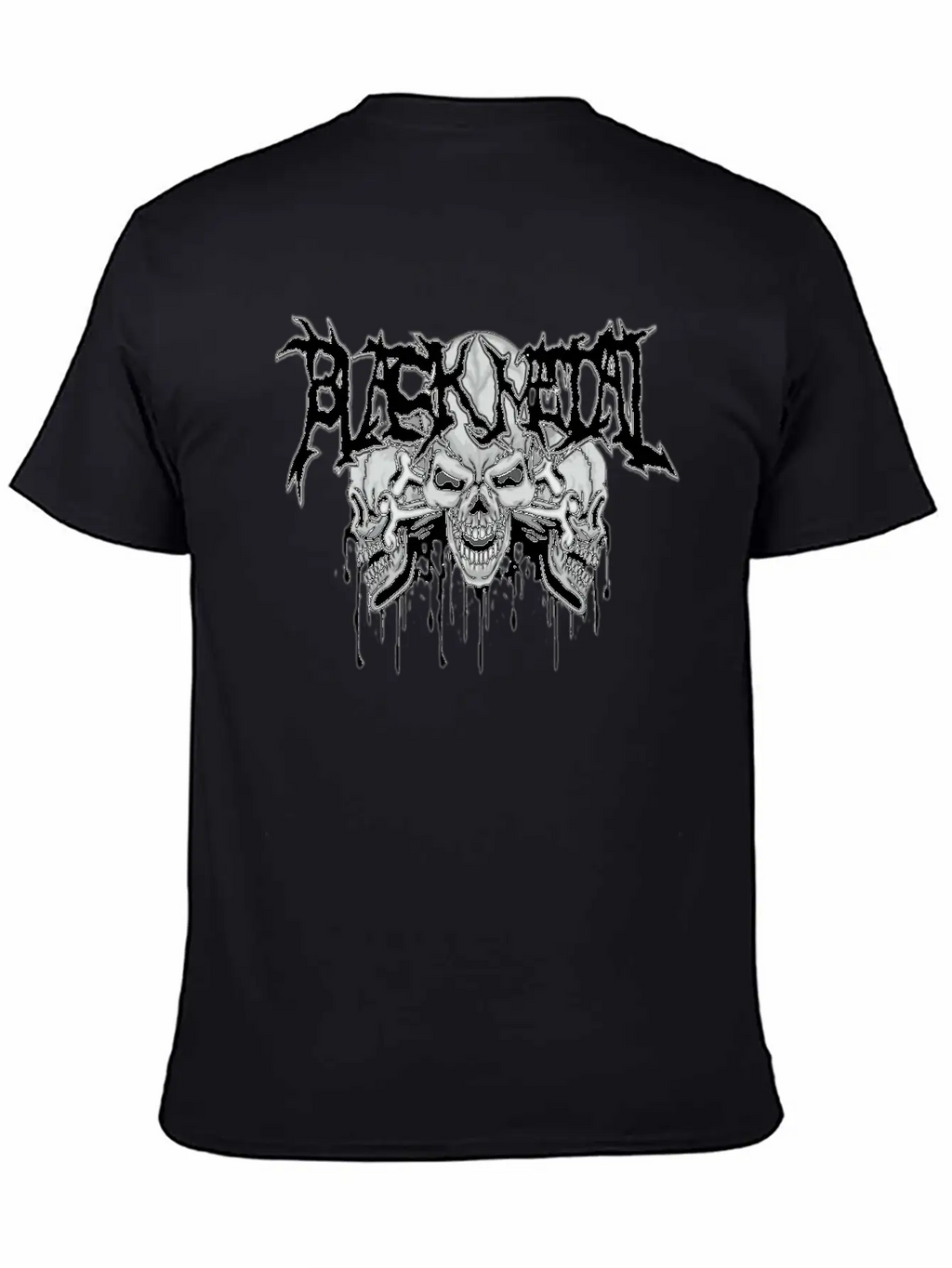 Black Metal Skulls Unisex Casual T-Shirt – Clean Design For Daily Comfort