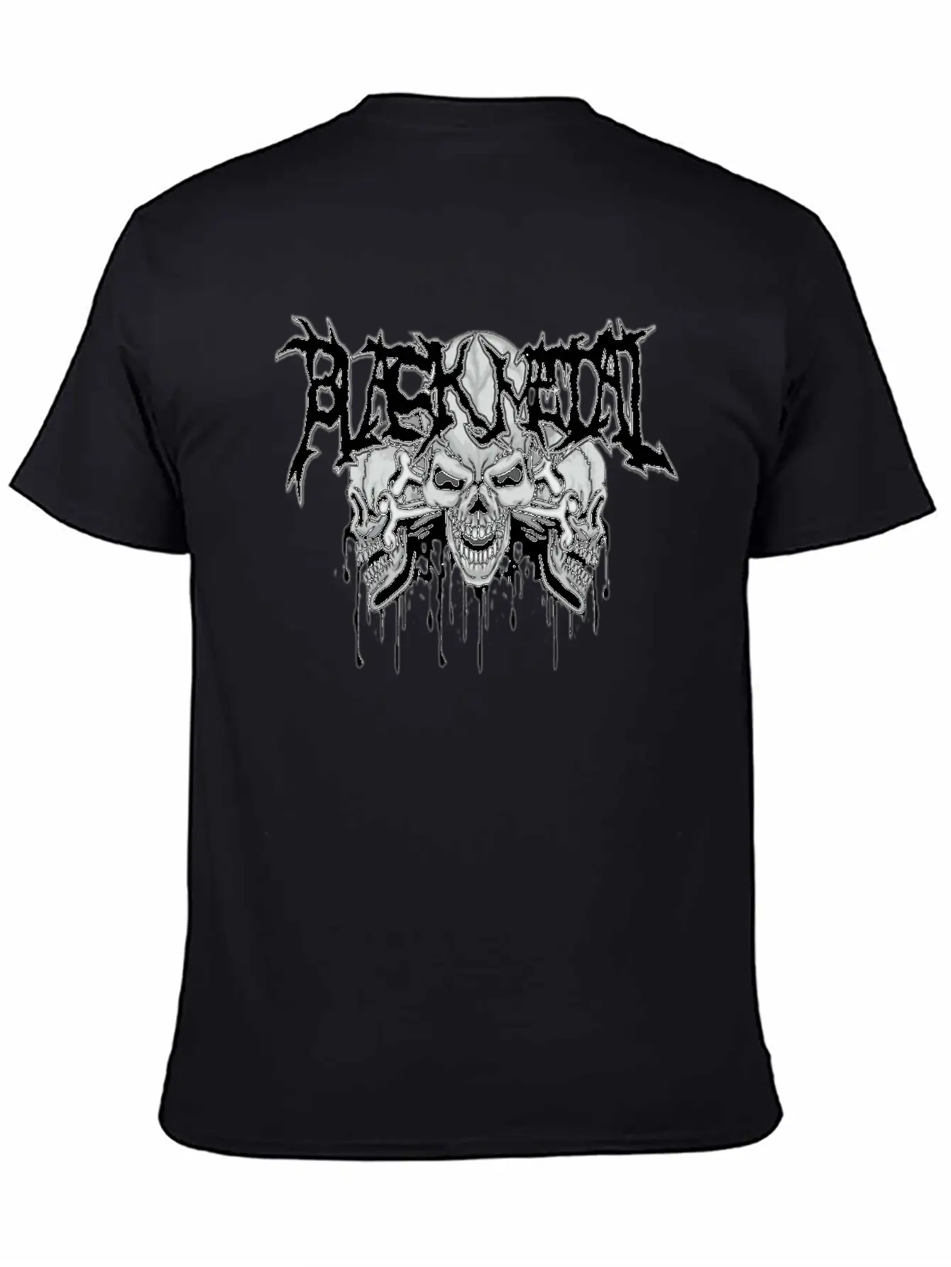 Black Metal Skulls Unisex Casual T-Shirt – Clean Design For Daily Comfort