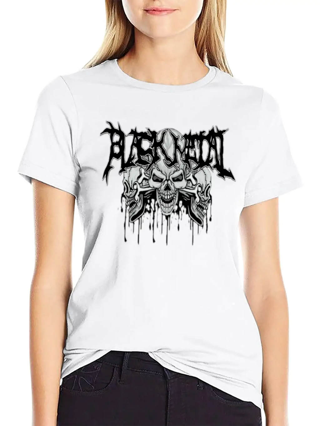 Black Metal Skulls Unisex Casual T-Shirt – Clean Design For Daily Comfort
