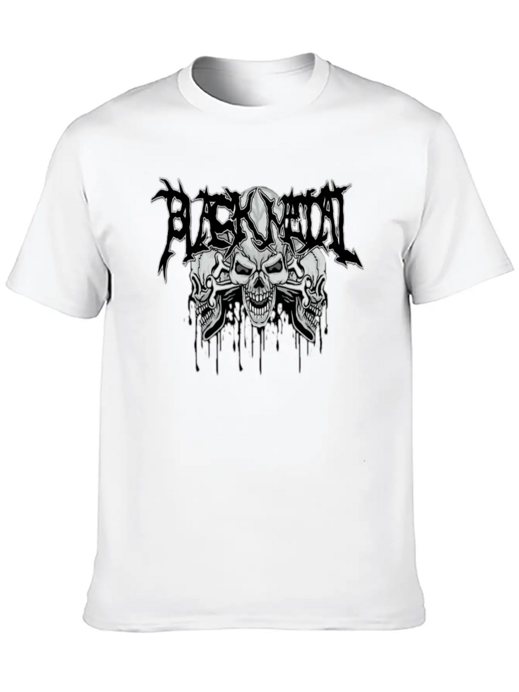Black Metal Skulls Unisex Casual T-Shirt – Clean Design For Daily Comfort