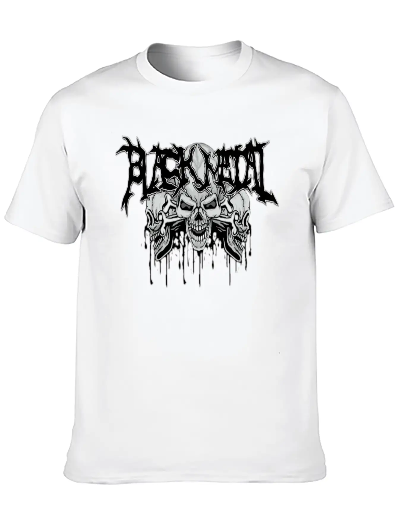 Black Metal Skulls Unisex Casual T-Shirt – Clean Design For Daily Comfort