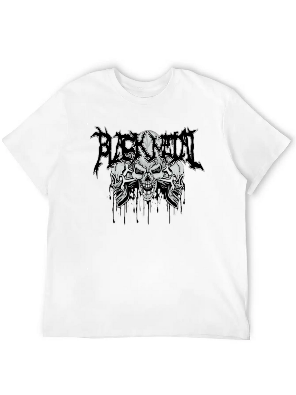 Black Metal Skulls Unisex Casual T-Shirt – Clean Design For Daily Comfort