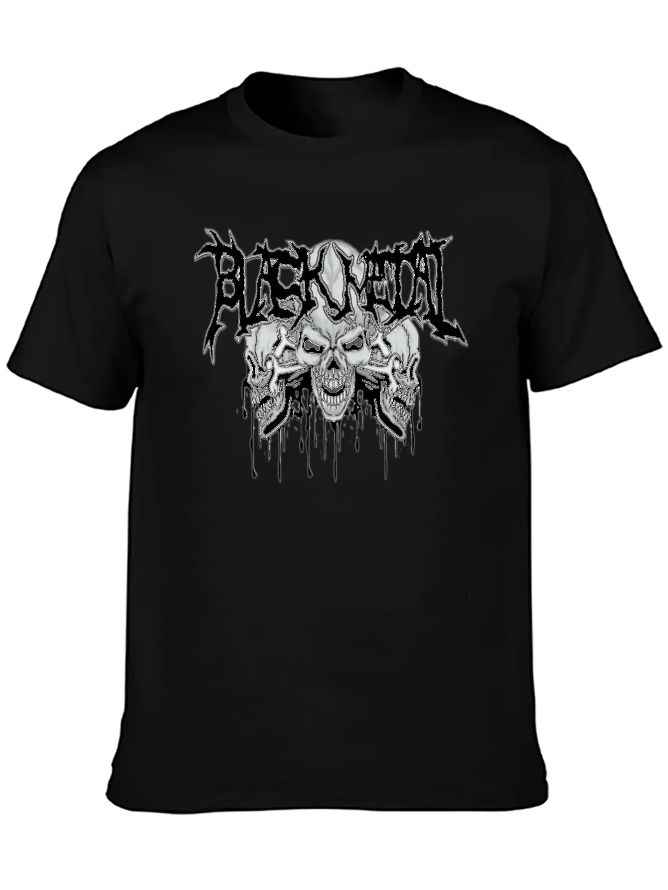 Black Metal Skulls Unisex Casual T-Shirt – Clean Design For Daily Comfort