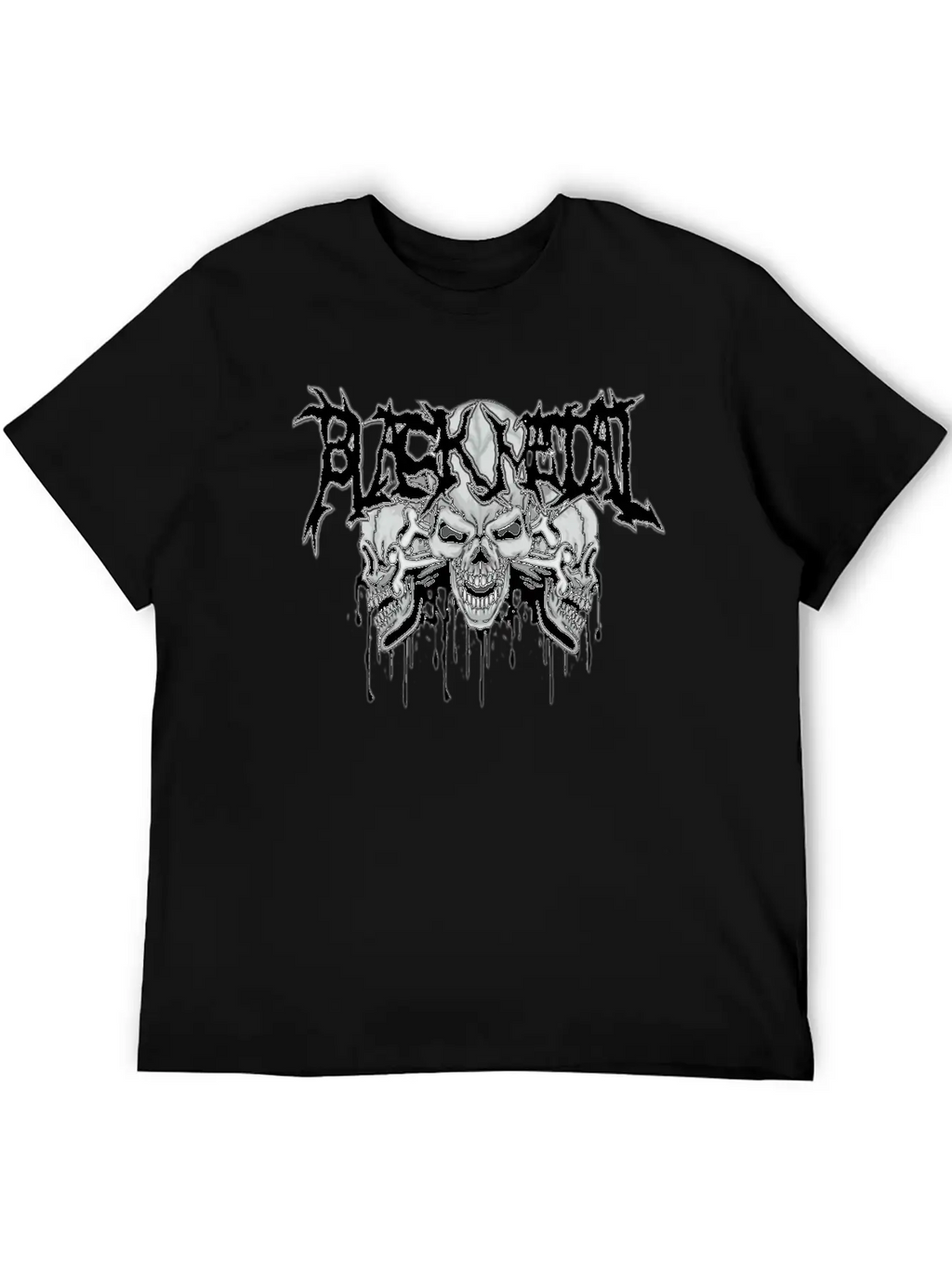 Black Metal Skulls Unisex Casual T-Shirt – Clean Design For Daily Comfort