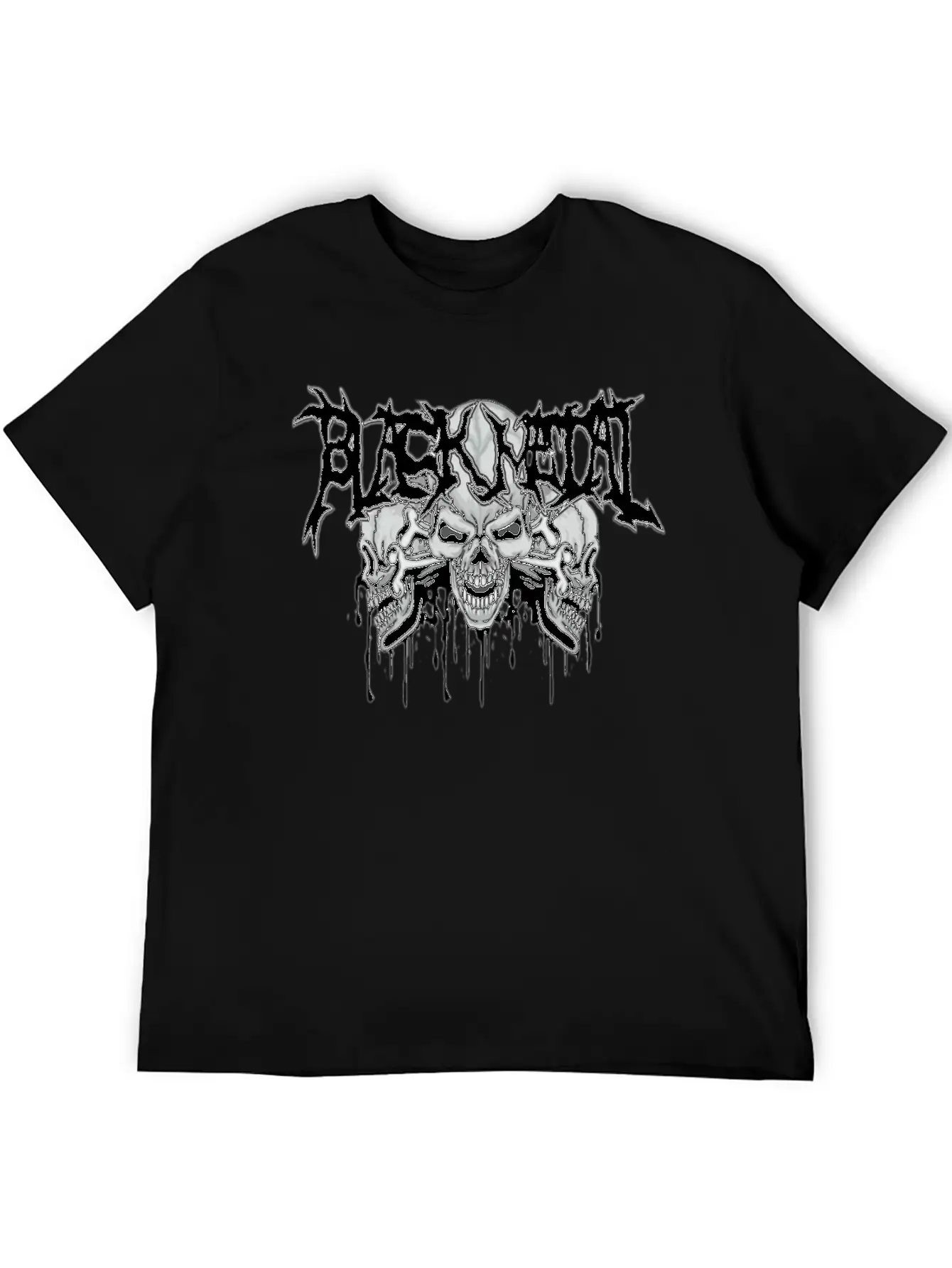 Black Metal Skulls Unisex Casual T-Shirt – Clean Design For Daily Comfort