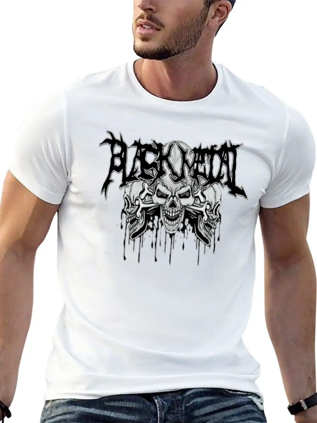 Black Metal Skulls Unisex Casual T-Shirt – Clean Design For Daily Comfort