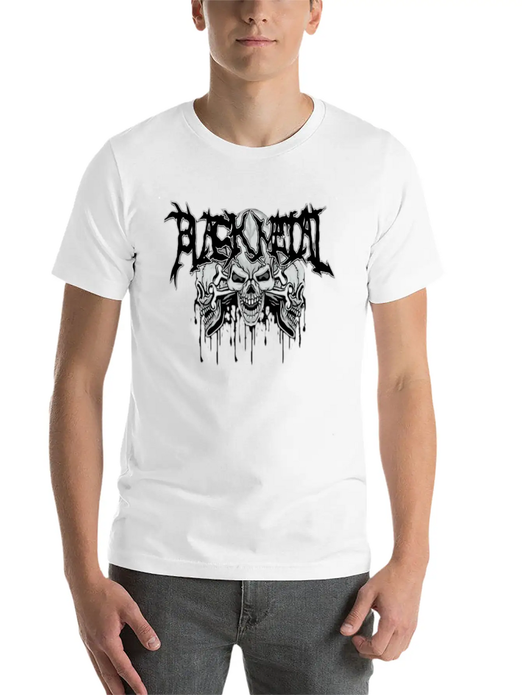 Black Metal Skulls Unisex Casual T-Shirt – Clean Design For Daily Comfort