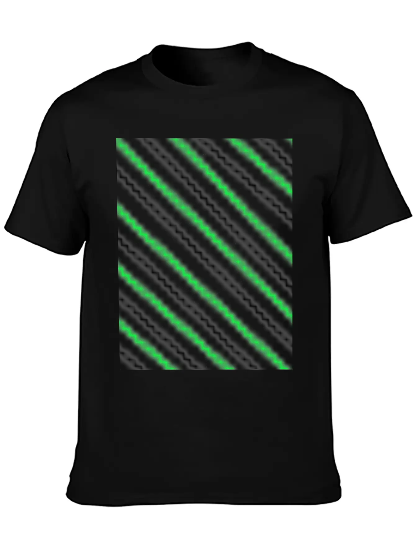 Black Neon Green Pattern Essential Cotton Tee For Daily Outfits – Unisex Style