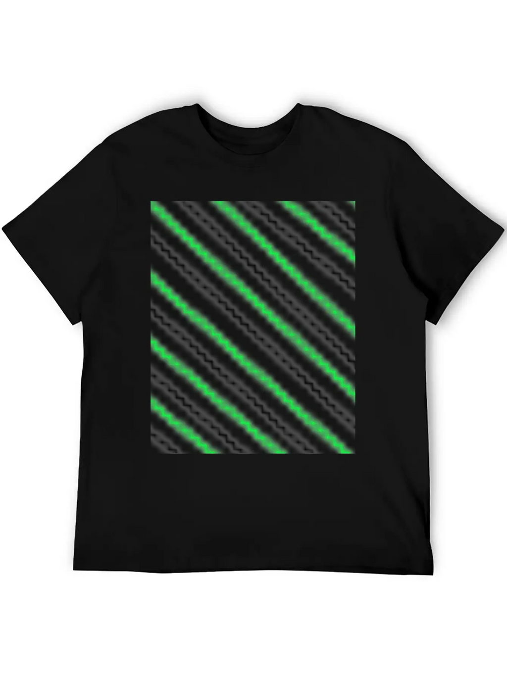 Black Neon Green Pattern Essential Cotton Tee For Daily Outfits – Unisex Style