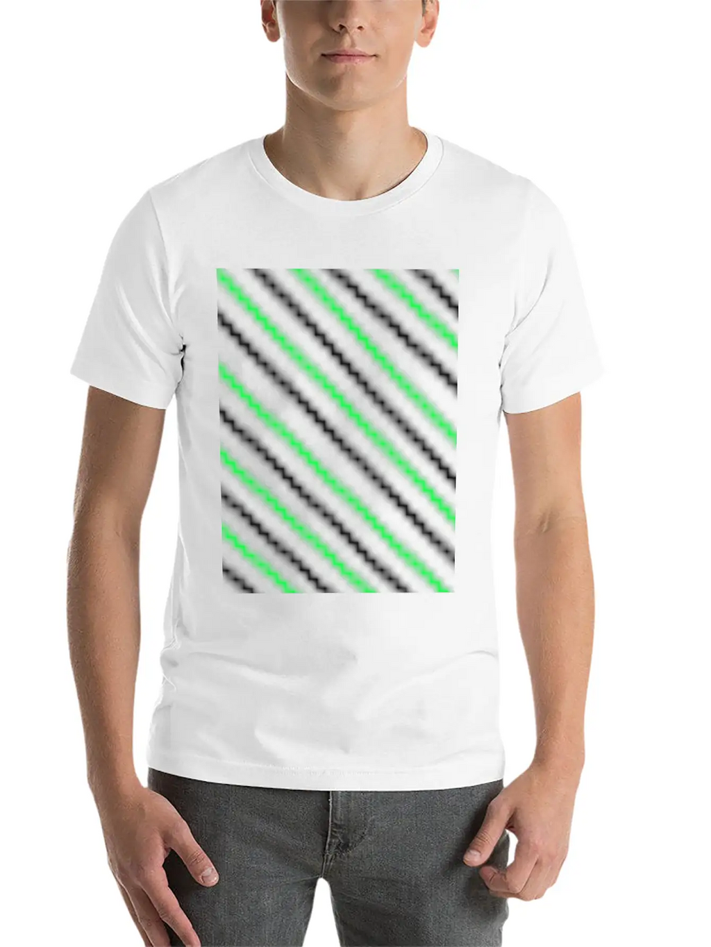 Black Neon Green Pattern Essential Cotton Tee For Daily Outfits – Unisex Style