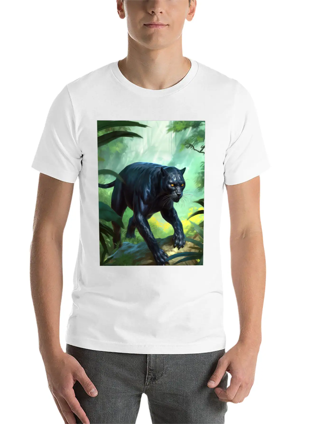 Black Panther In Action Classic Fit Graphic Tee For Daily Comfort – Unisex Cotton Shirt