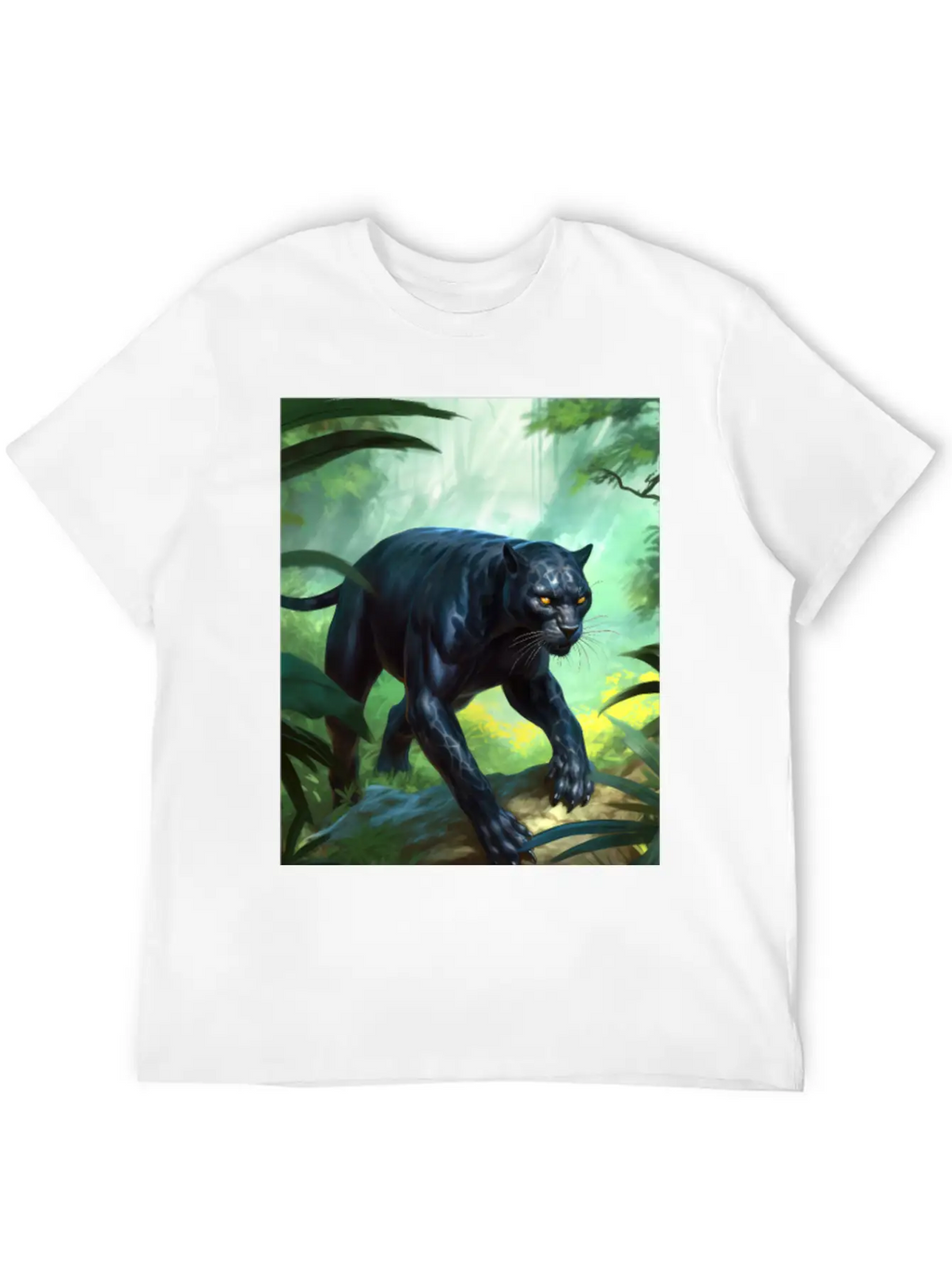 Black Panther In Action Classic Fit Graphic Tee For Daily Comfort – Unisex Cotton Shirt