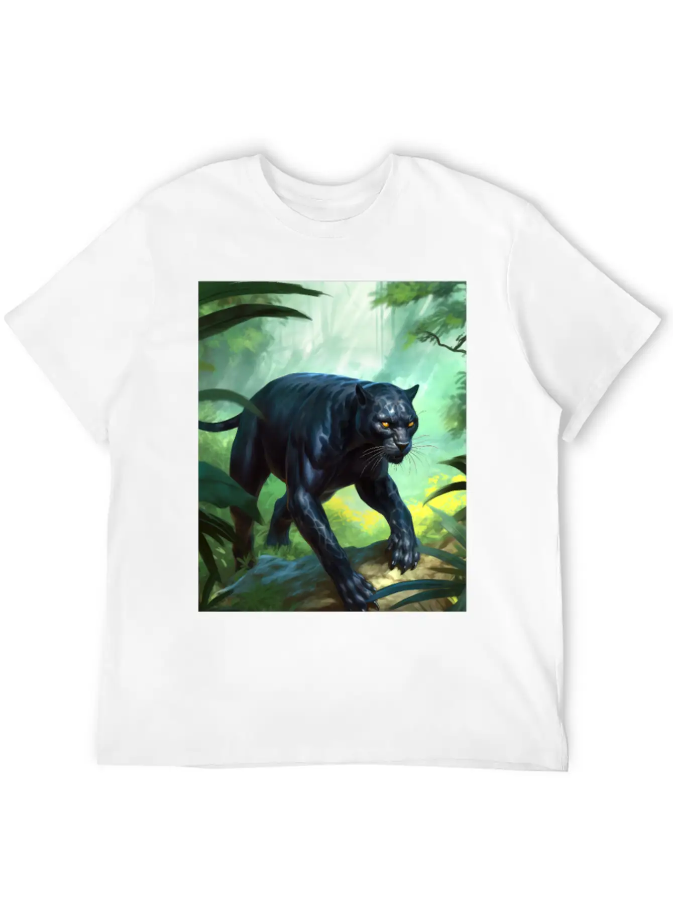 Black Panther In Action Classic Fit Graphic Tee For Daily Comfort – Unisex Cotton Shirt