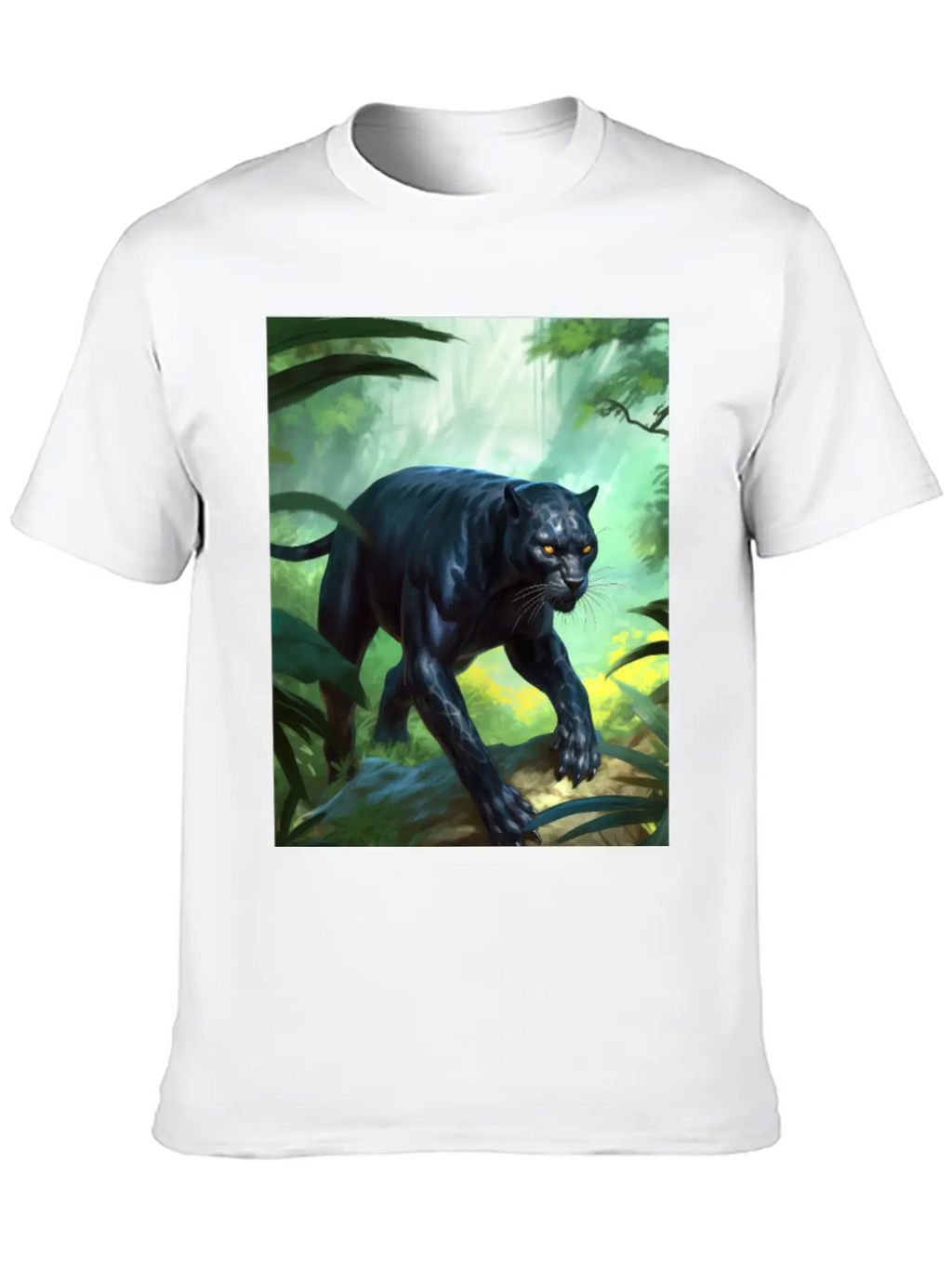 Black Panther In Action Classic Fit Graphic Tee For Daily Comfort – Unisex Cotton Shirt