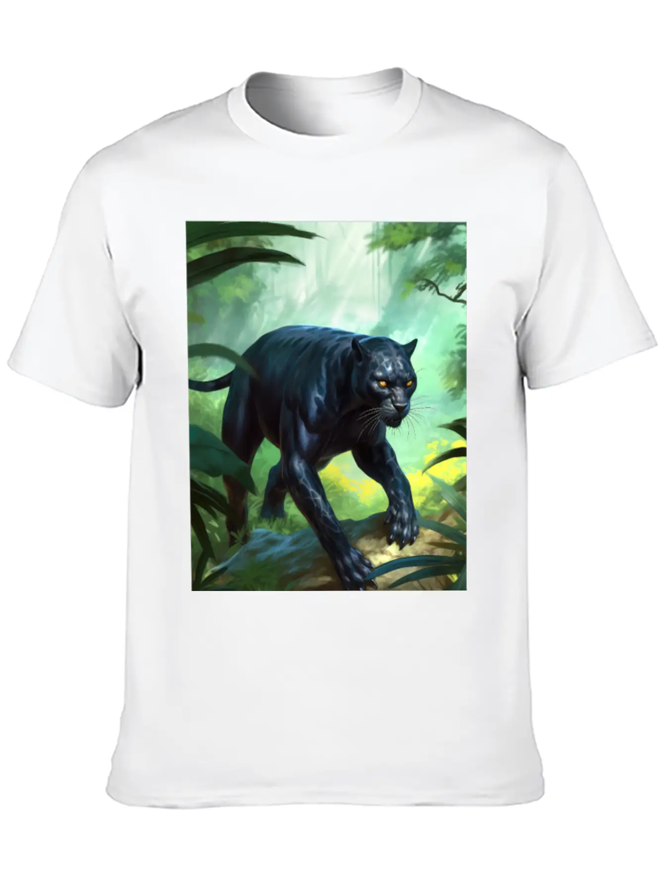 Black Panther In Action Classic Fit Graphic Tee For Daily Comfort – Unisex Cotton Shirt