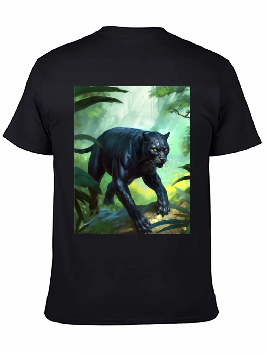 Black Panther In Action Classic Fit Graphic Tee For Daily Comfort – Unisex Cotton Shirt