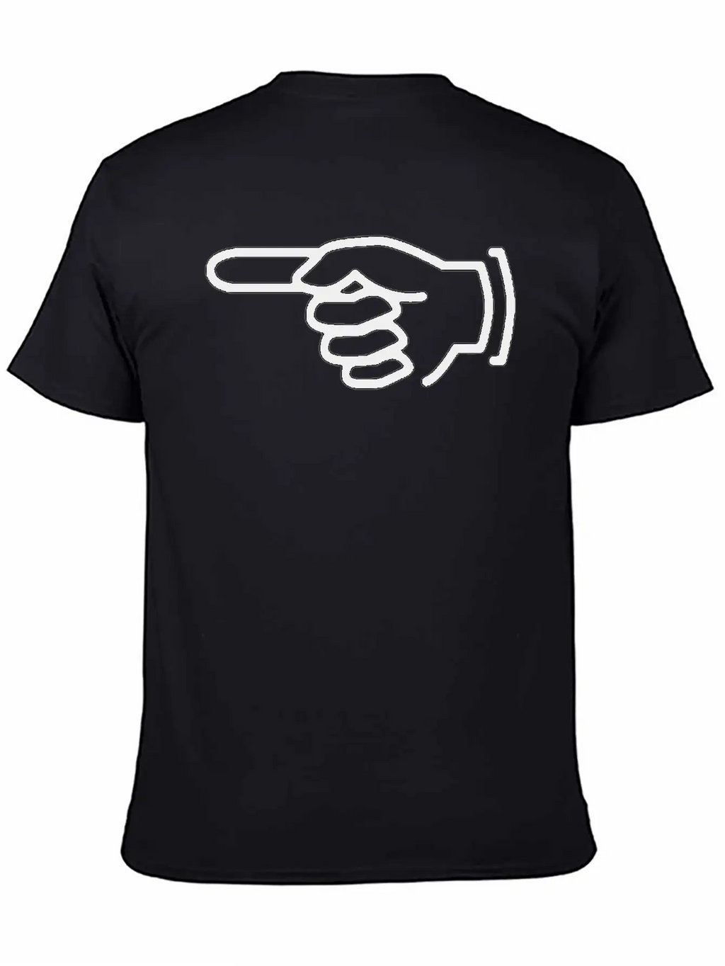 Black Pointer Finger Arrow Left Stylish Everyday T-Shirt – Unisex Basic Cotton Tee