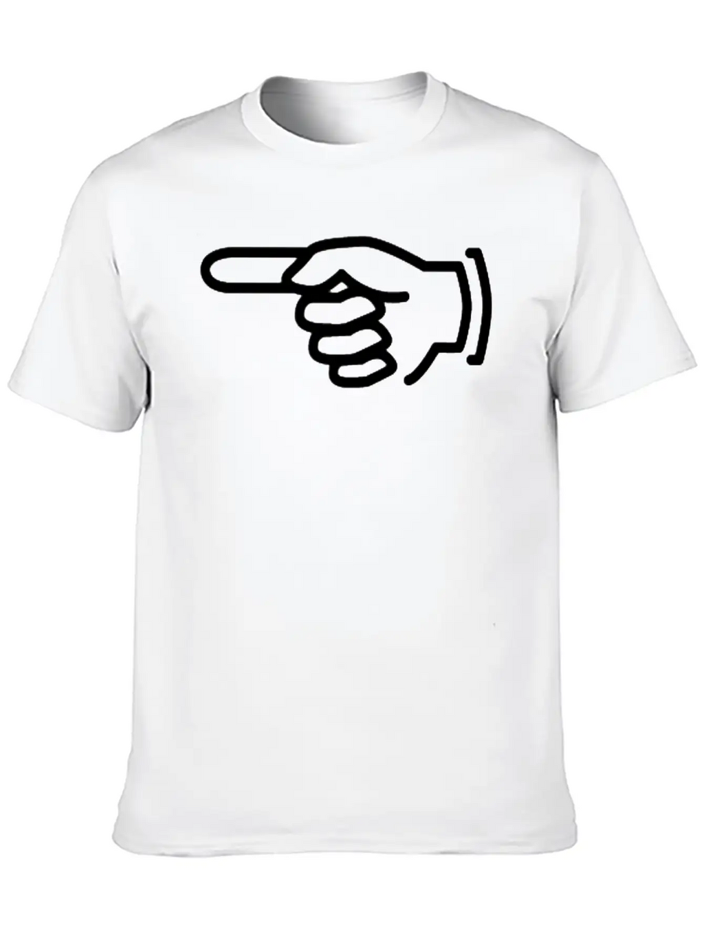 Black Pointer Finger Arrow Left Stylish Everyday T-Shirt – Unisex Basic Cotton Tee