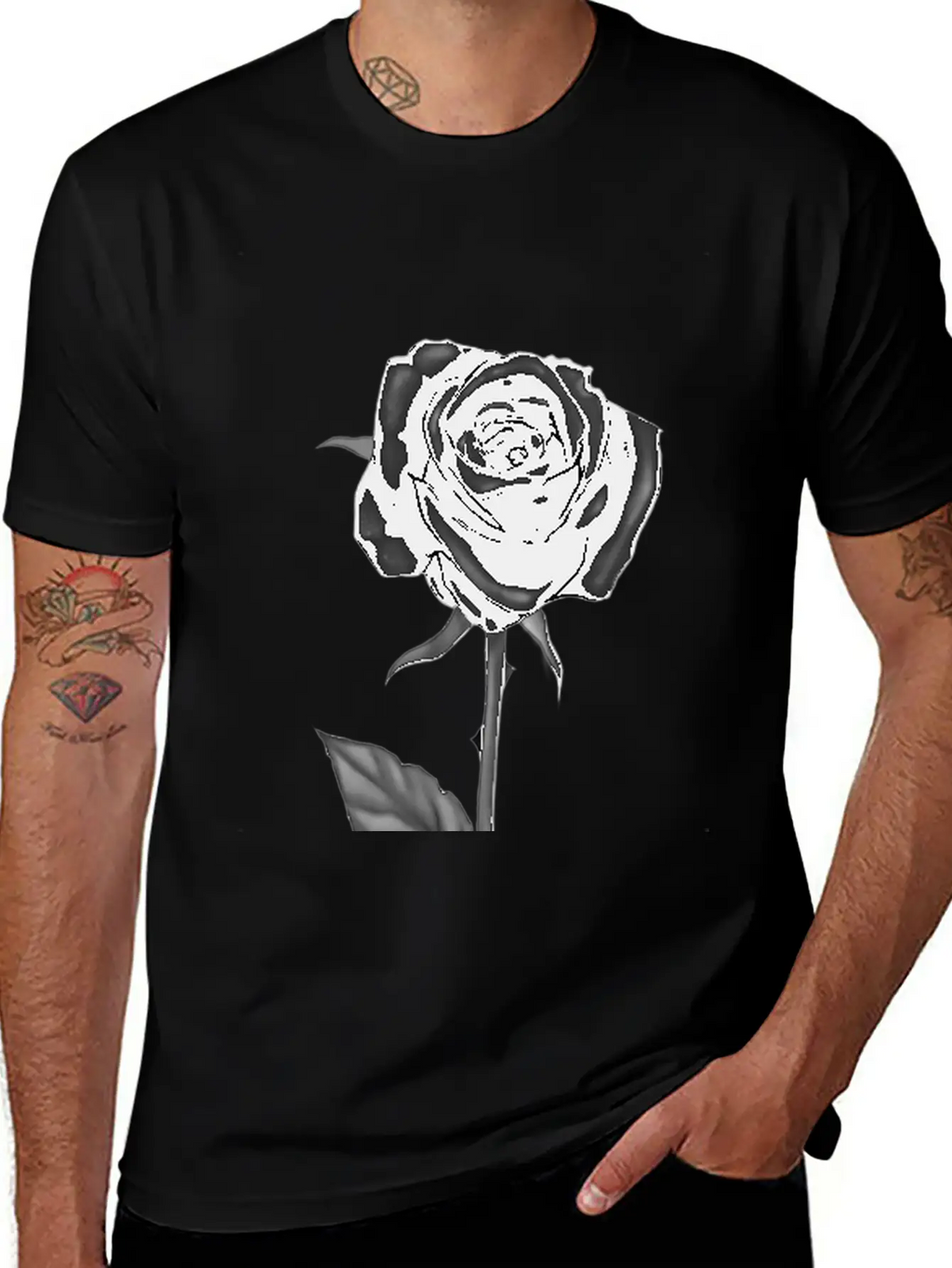 Black Rose Darkness Flower Dark Love Unisex Casual T-Shirt – Clean Design For Daily Comfort