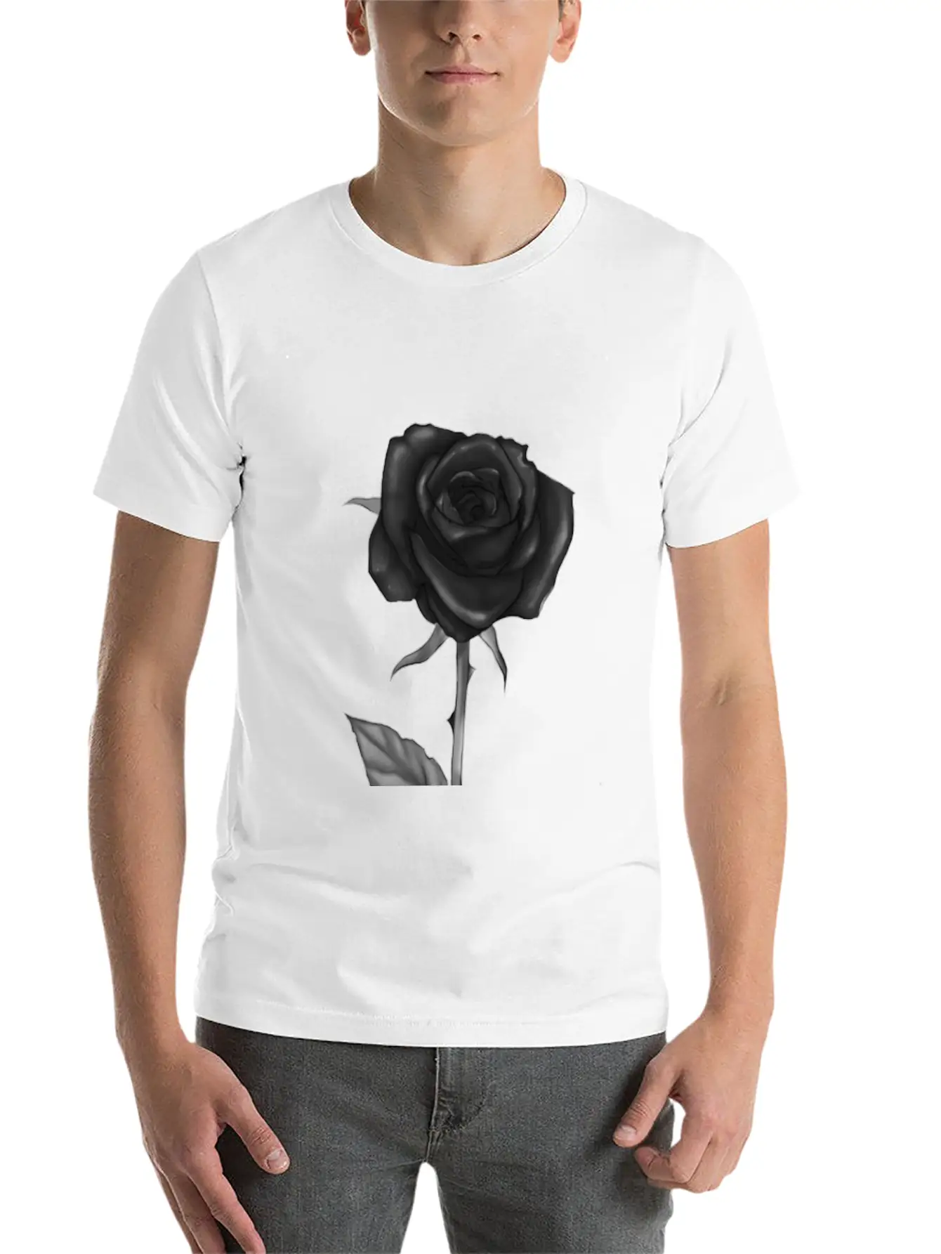 Black Rose Darkness Flower Dark Love Unisex Casual T-Shirt – Clean Design For Daily Comfort