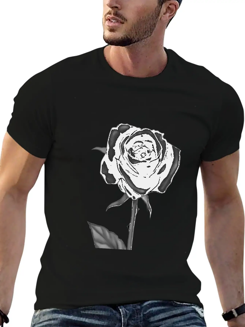Black Rose Darkness Flower Dark Love Unisex Casual T-Shirt – Clean Design For Daily Comfort