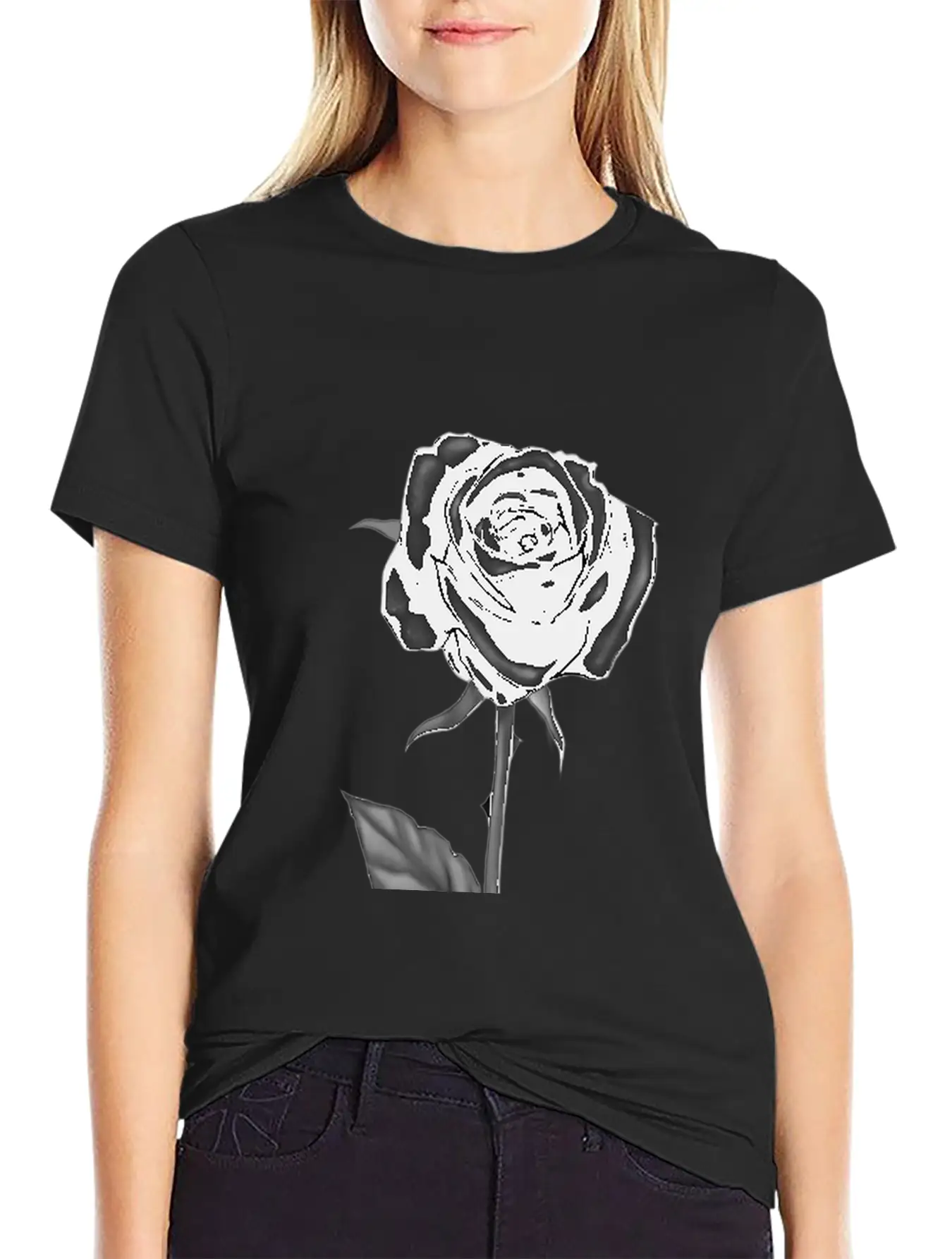 Black Rose Darkness Flower Dark Love Unisex Casual T-Shirt – Clean Design For Daily Comfort