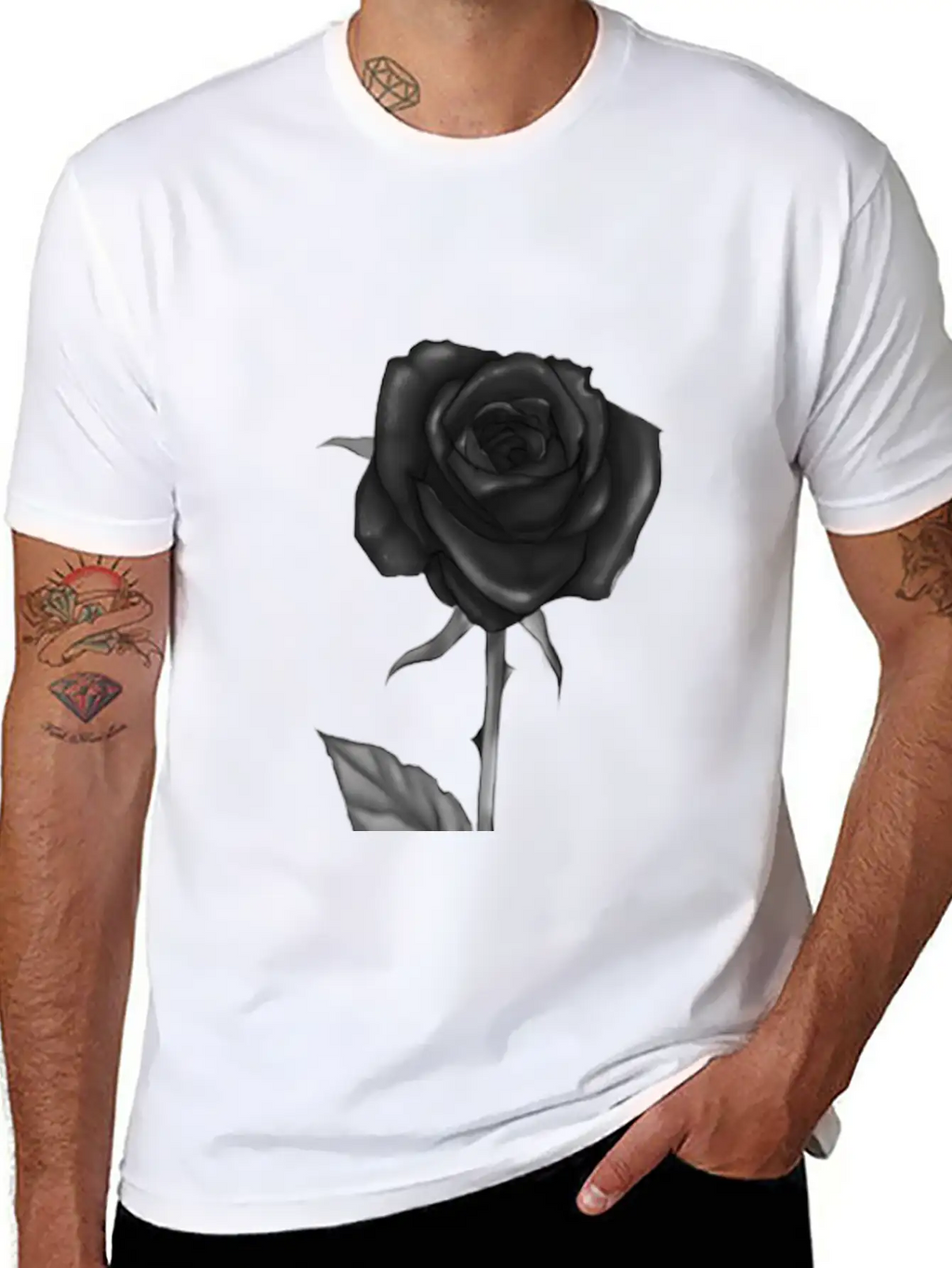 Black Rose Darkness Flower Dark Love Unisex Casual T-Shirt – Clean Design For Daily Comfort