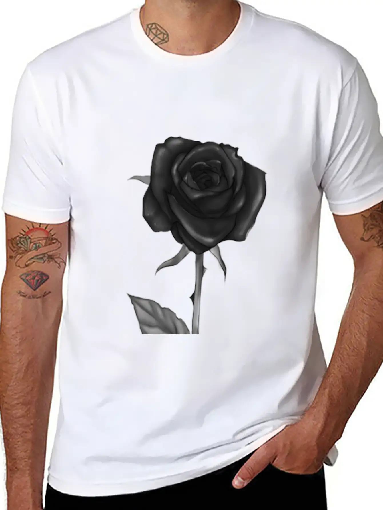 Black Rose Darkness Flower Dark Love Unisex Casual T-Shirt – Clean Design For Daily Comfort
