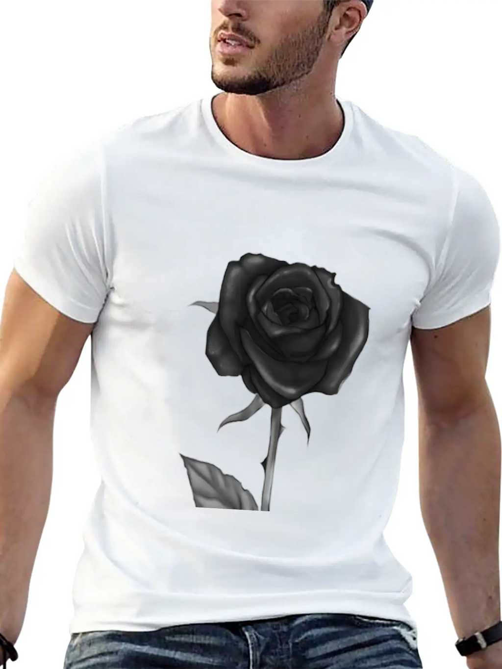 Black Rose Darkness Flower Dark Love Unisex Casual T-Shirt – Clean Design For Daily Comfort