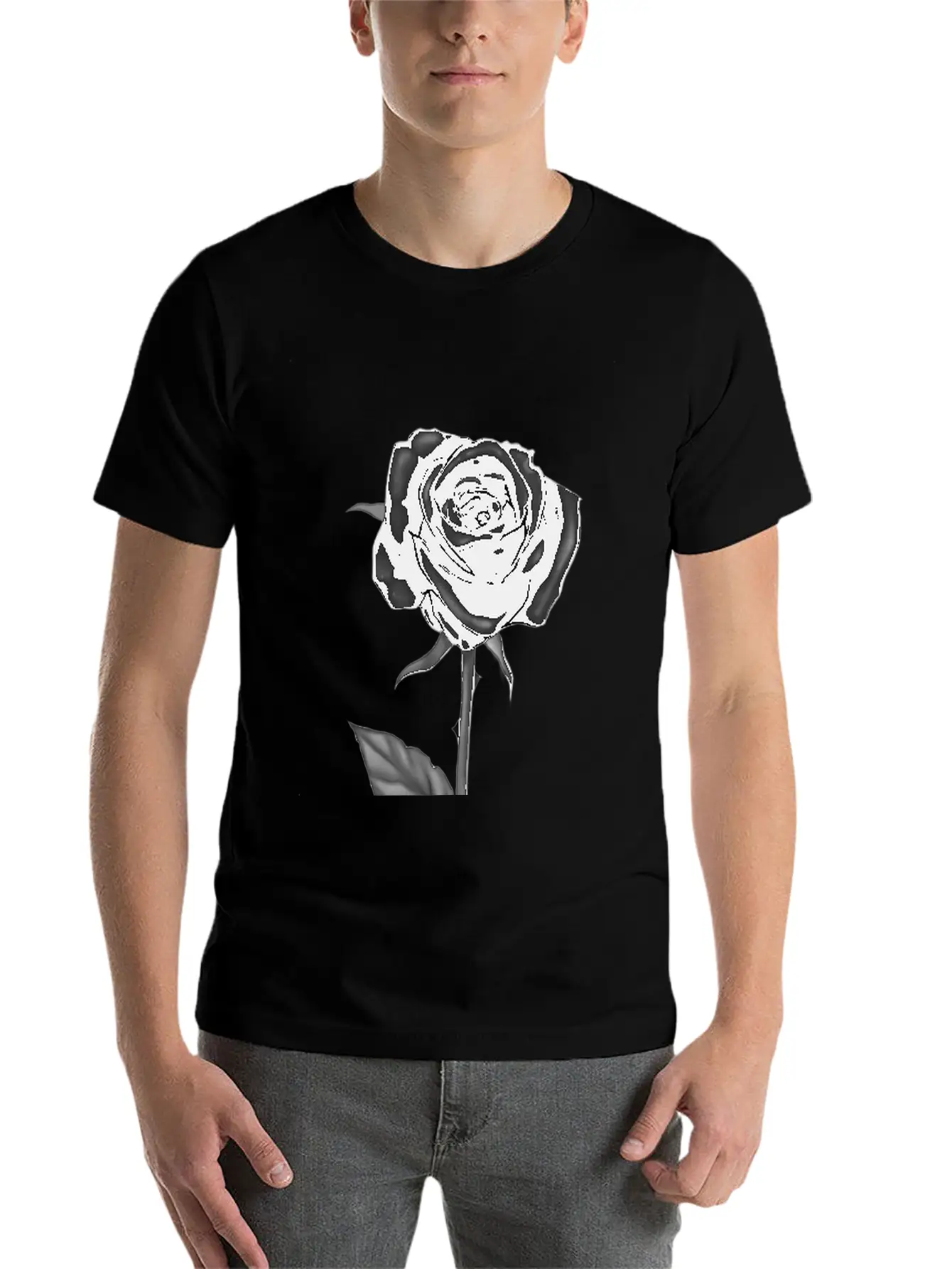 Black Rose Darkness Flower Dark Love Unisex Casual T-Shirt – Clean Design For Daily Comfort