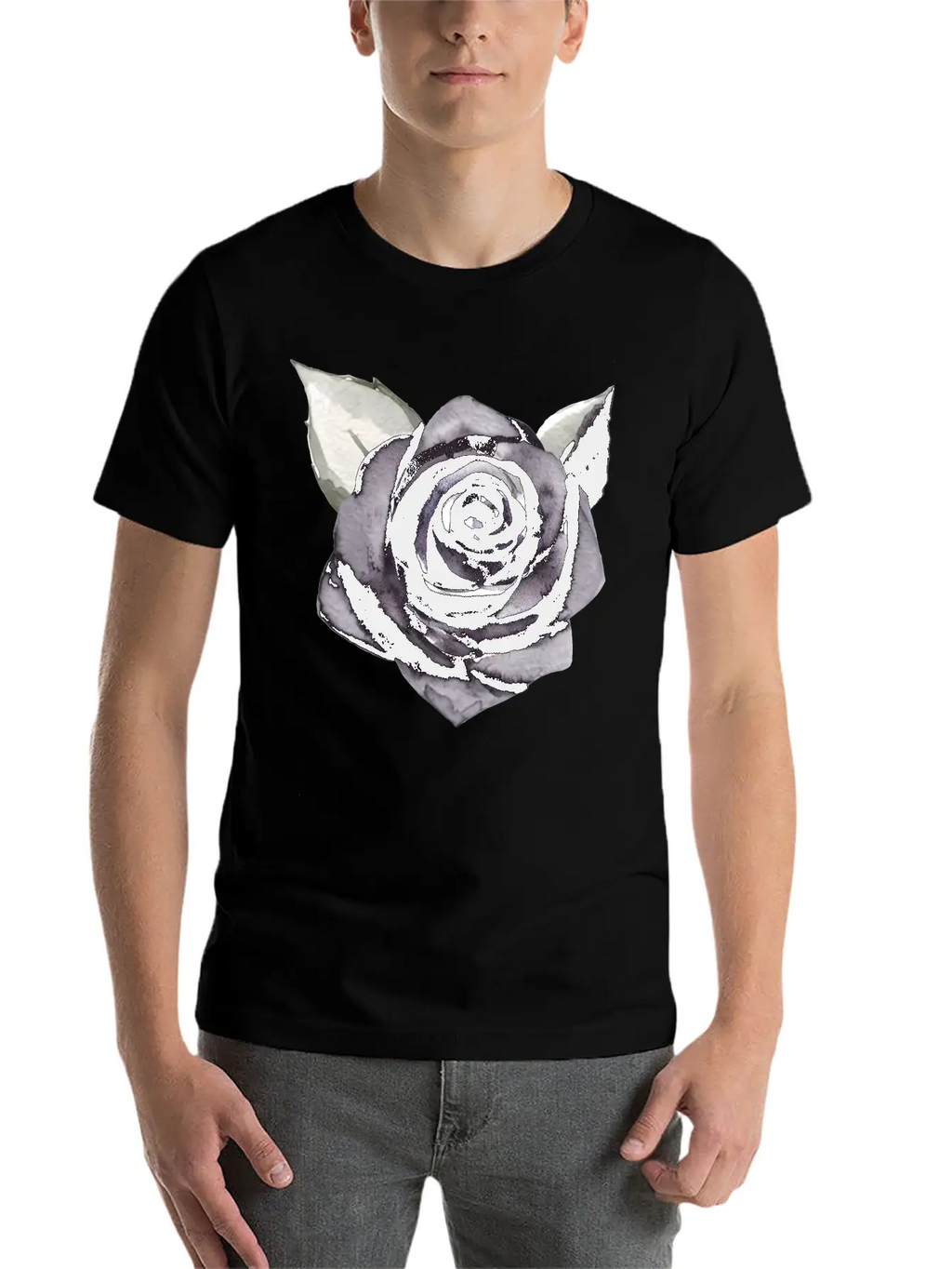 Black Rose Unisex Casual T-Shirt – Clean Design For Daily Comfort