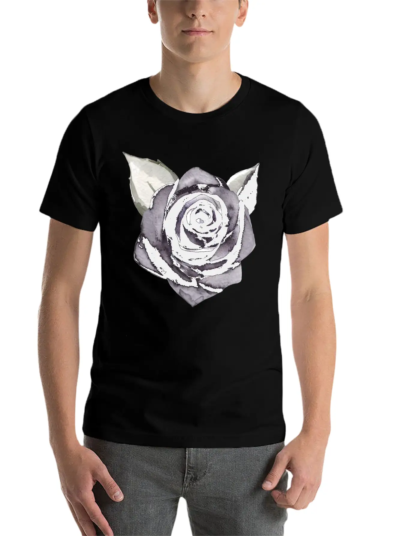 Black Rose Unisex Casual T-Shirt – Clean Design For Daily Comfort