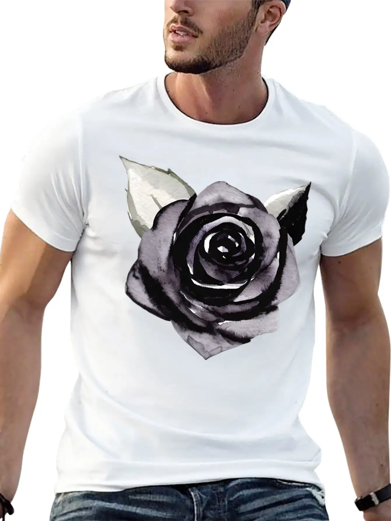 Black Rose Unisex Casual T-Shirt – Clean Design For Daily Comfort