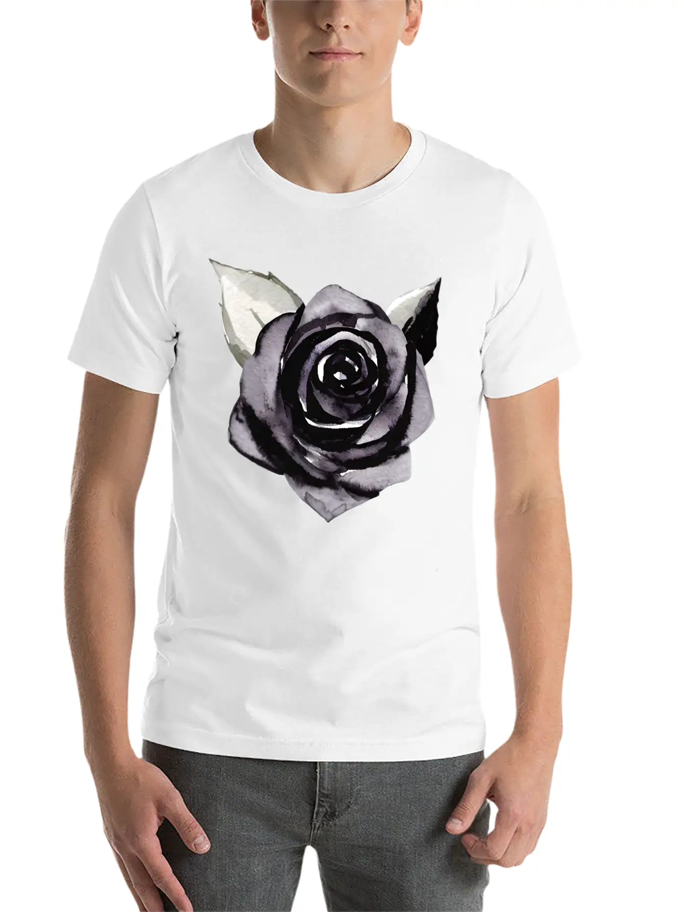 Black Rose Unisex Casual T-Shirt – Clean Design For Daily Comfort