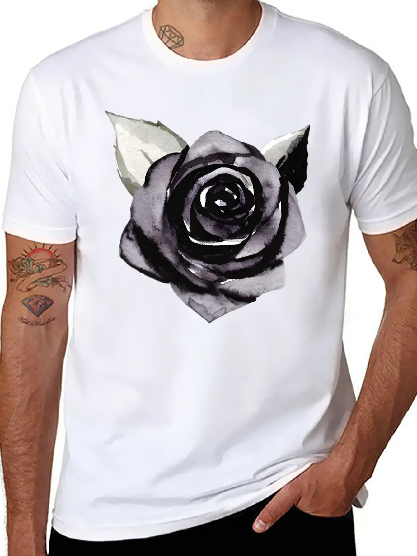Black Rose Unisex Casual T-Shirt – Clean Design For Daily Comfort