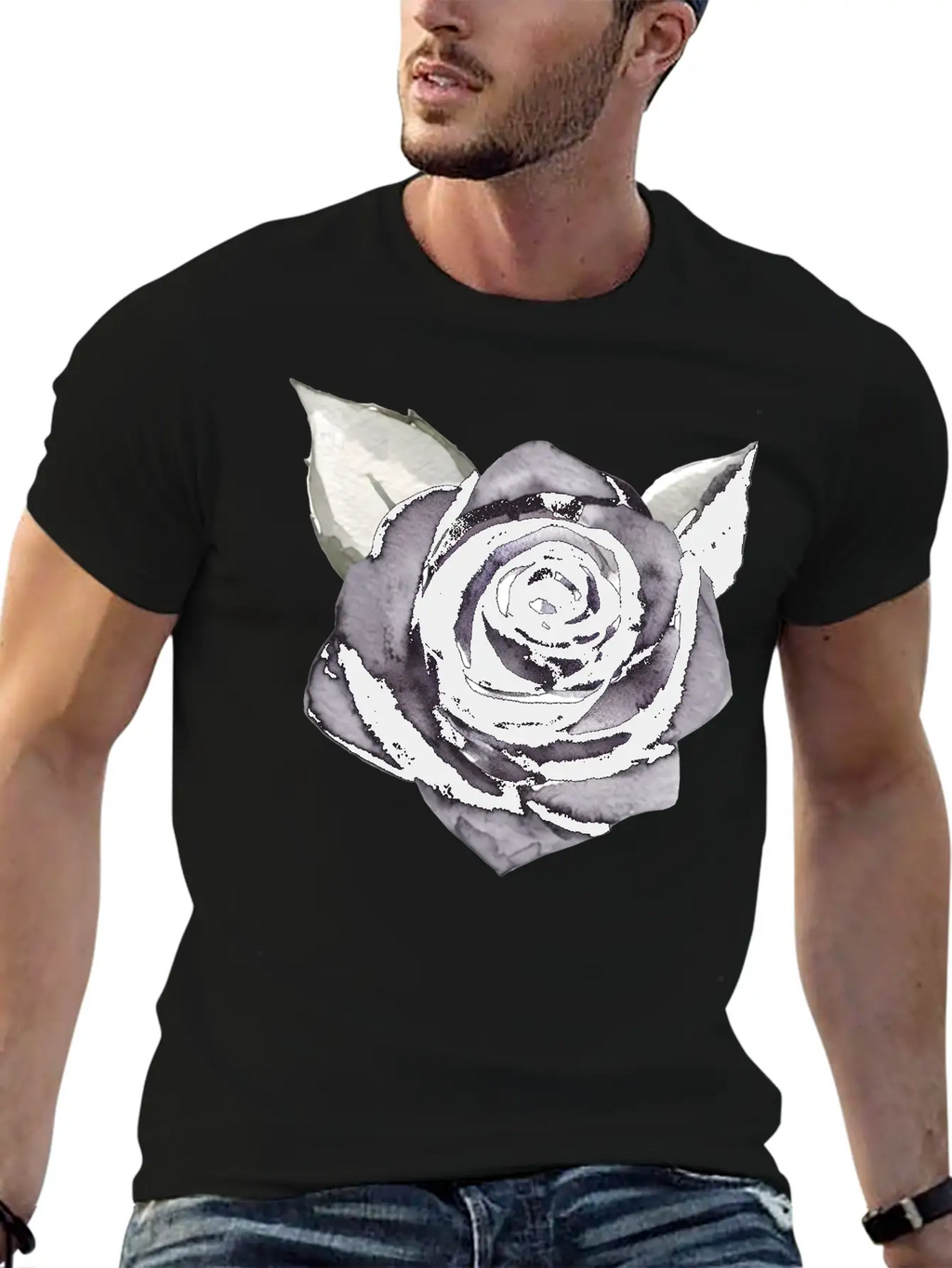 Black Rose Unisex Casual T-Shirt – Clean Design For Daily Comfort