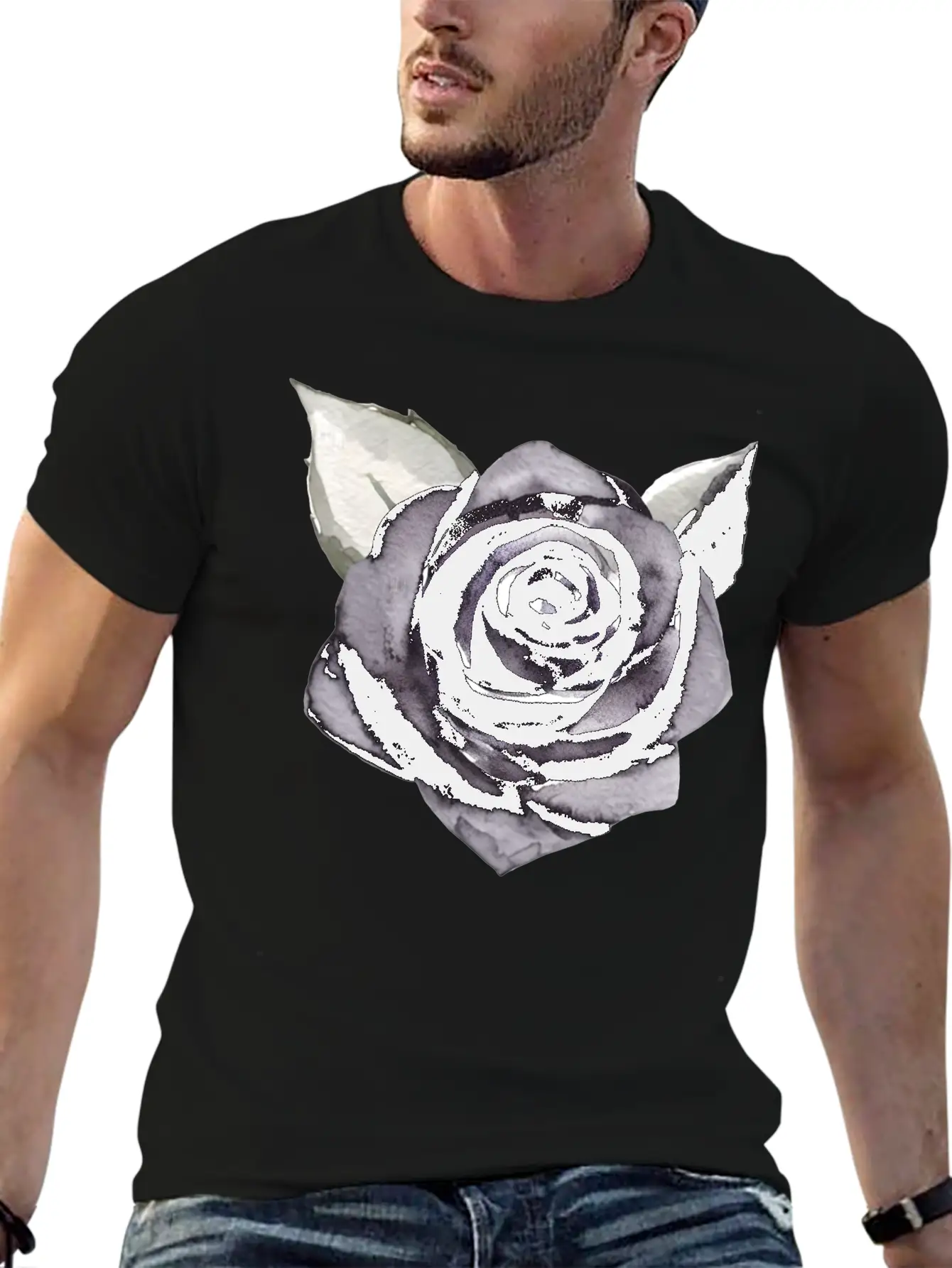 Black Rose Unisex Casual T-Shirt – Clean Design For Daily Comfort