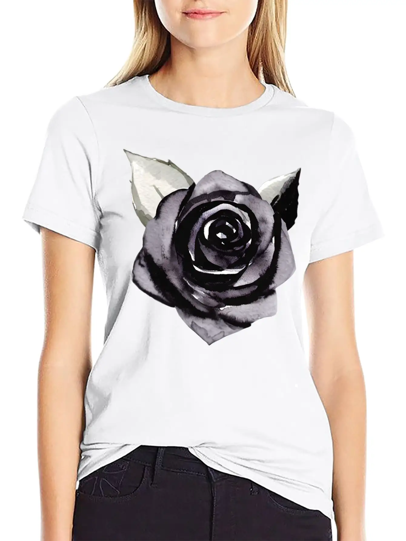 Black Rose Unisex Casual T-Shirt – Clean Design For Daily Comfort