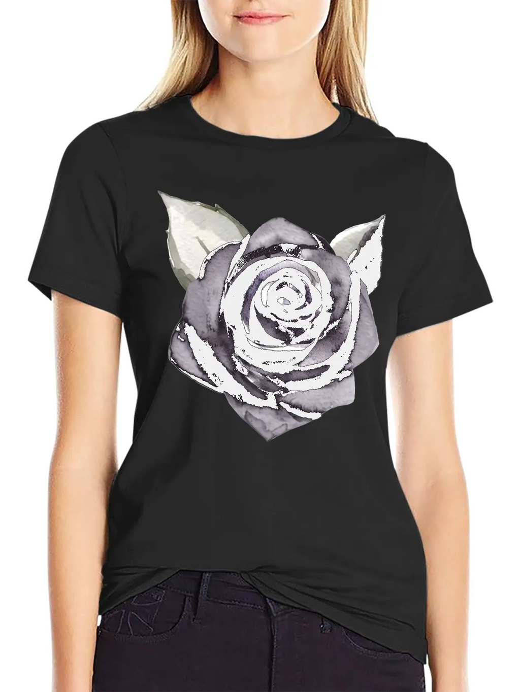 Black Rose Unisex Casual T-Shirt – Clean Design For Daily Comfort