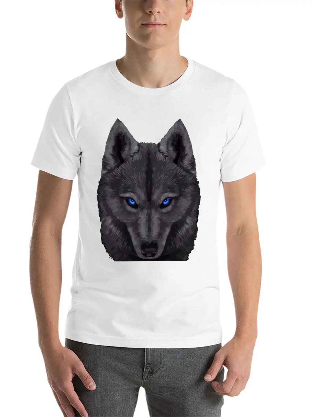 Black Wolf FaceGift Tee Unisex Short Sleeve Soft Cotton T-Shirt – Casual Everyday Wear
